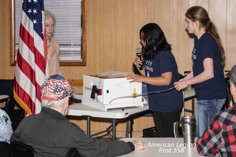 Malta Bend Post 558 honored with presentation by the 3 Roboteers FIRST