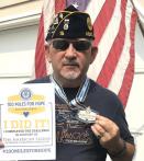 U.S. Army retiree, post second vice commander receives 100 Miles for Hope completion certificate/medal