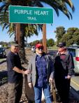 Vallejo, Calif.: 76th Pearl Harbor Day; Purple Heart Trail sign