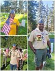 Sons of The American Legion Squadron 37, Pyeongteak, South Korea, joined BSA Troop 62 and Pack 462 to place flags on graves at Fort Lewis, Wash.