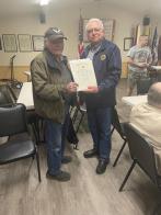 Legionnaire receives 50-year certificate