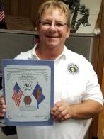 Certificate awarded for 60 years of service 