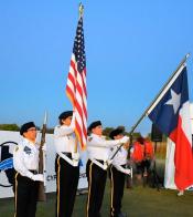 Texas Post 21 color guard presents at Ascendant LPGA Tournament