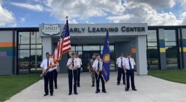 Dedication of flags to new East Moline Learning Center