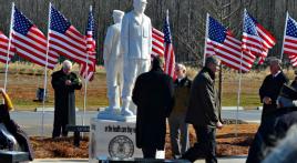 Cherokee County (Ga.) veterans dedicate the nation's first homeless veteran statue in ceremony