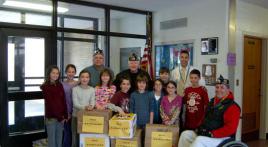 Local students collect items for distribution to our troops overseas.