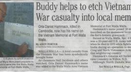 Buddy helps etch Vietnam War casualty into local memory