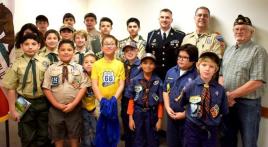 Tomb of the Unknown Solider Sentinel speaks to Monrovia Troop 66   
