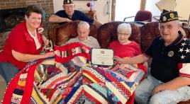 John Gilbreath receives Quilt of Valor for service in World War II at his 104th birthday