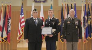 Post 38 honors Distinguished Honor Graduate at Basic Leader Course at NCO Academy, South Korea