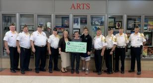 Honor guard presents scholarship