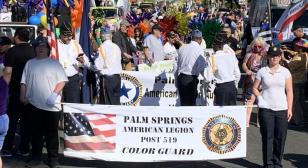 Palm Springs Post 519 Color Guard leads Palm Springs Pride Parade