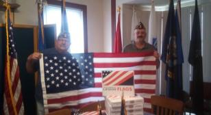 CH Berry American Legion Post 173 purchases new flags for community.