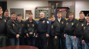 Mayfield (Pa.) American Legion Post 610 presents new AED to Mayfield Borough Police Department