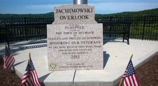 Veteran's Memorial flagpole and stone