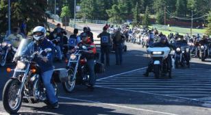 Veteran bikers rally and mountain ride