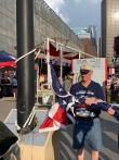 Raising the flag