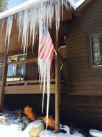 Flag flies in deep freeze