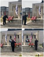 American Legionnaires at the Army Memorial Monument on Camp Humphreys, South Korea during Veterans Day