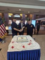 Legionnaires from Lewis L. Millett American Legion Post 38 at Veterans Day cake-cutting ceremony at Dragon Hill Lodge, Seoul