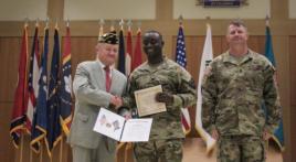 Post 38 honors Distinguished Honor Graduate at Basic Leader Course Class 07-22 NCO Academy, South Korea