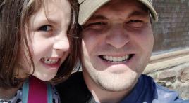 Legionnaire and his tiny human - 100 Miles For Hope begins in San Diego