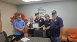 John J. Morris Post 62 Publicity Committee presents September Americanism Award