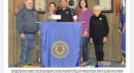 American Legion Post 28 (Ephrata, Wash.) donates to school district 