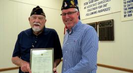 Ardoin receives 70-Year American Legion Membership Certificate