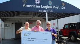 American Legion Post 129 makes $90K donation to Here Tomorrow to fund ‘Veteran Peer Counselor’ position for suicide prevention