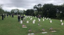 Flags posted in honor