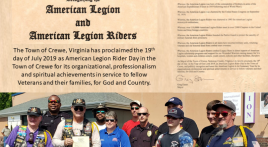 Crewe, VA Proclaims American Legion Rider Day