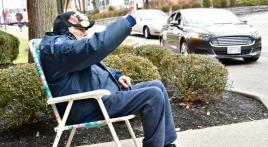 Drive-by birthday parade for 101-year-old World War II veteran