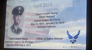John J. Morris Post 62 honors Air Force veteran Evert Young as veteran of the month