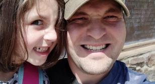 Legionnaire and his tiny human - 100 Miles For Hope begins in San Diego