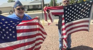 John J. Morris Post 62 Publicity Committee replaces worn flags