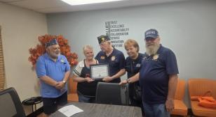 John J. Morris Post 62 Publicity Committee presents September Americanism Award