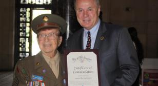World War II veteran "Bazooka" Joe Pietroforte recognized by Los Angeles City Council