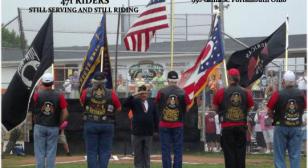 Post 471 Presents Flags To Opening Ceremoines To Challenger League