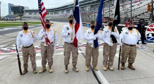 American Legion Post 178 presents colors At Texas Motor Speedway INDYCAR race