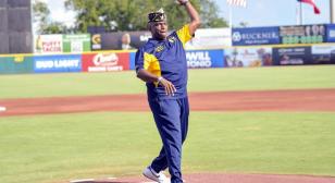 Texas 20th District commander throws first pitch at SA Missions Game, convenes first district meeting