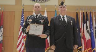 Post 38 honors Distinguished Honor Graduate at Basic Leader Course at NCO Academy, South Korea