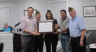 Post 42 (Ocean Springs, Miss.) displays U.S. World War One Centennial Award 