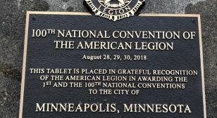 Plaque commemorates 100th American Legion national convention