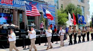 Fourth of July presentation of nation’s colors and service flags at Frisco Freedom Fest 2023