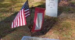 Memorial stone placed beside Gold Star Mother 