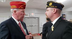 Young Legionnaire poses question to Reistad: "How can I someday be a national commander?"