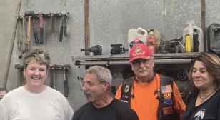 John J. Morris Post 62 Riders present check to Guardian Garage