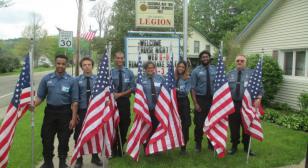 Flags fly in Cassadaga, 2017