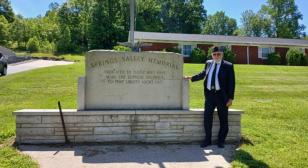Legionnaire of Lewis L. Millett Post 38 participates with hometown Legion post in French Lick, Ind.